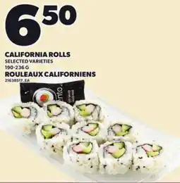 Independent Grocer CALIFORNIA ROLLS, 190-236 G offer