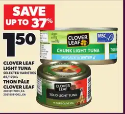 Independent Grocer CLOVER LEAF LIGHT TUNA, 85/170 G offer