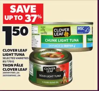 Independent Grocer CLOVER LEAF LIGHT TUNA, 85/170 G offer