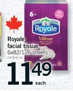 Fortinos ROYALE FACIAL TISSUE, 6x82/126 sheets offer