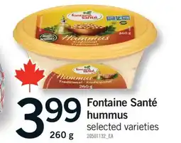 Fortinos FONTAINE SANTÉ HUMMUS, 260 g offer