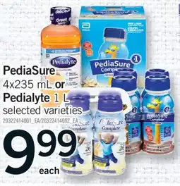 Fortinos PEDIASURE, 4X235 ML OR PEDIALYTE, 1 L offer