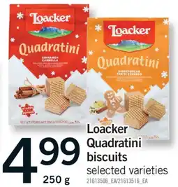 Fortinos LOACKER QUADRATINI BISCUITS, 250 G offer