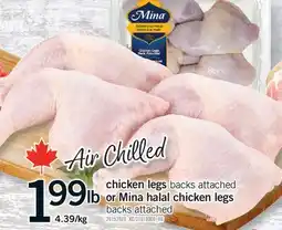 Fortinos CHICKEN LEGS BACKS ATTACHED OR MINA HALAL CHICKEN LEGS BACKS ATTACHED offer