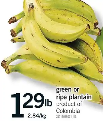 Fortinos GREEN OR RIPE PLANTAIN offer