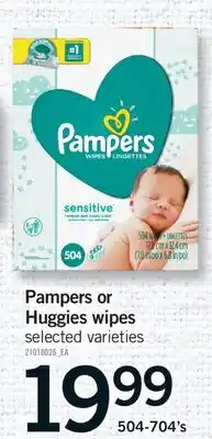 Fortinos PAMPERS OR HUGGIES WIPES, 504-704'S offer
