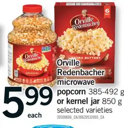 Fortinos ORVILLE REDENBACHER MICROWAVE POPCORN 385-492 G OR KERNEL JAR 850 G offer