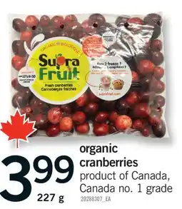 Fortinos ORGANIC CRANBERRIES, 227 g offer