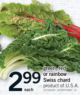 Fortinos GREEN, RED OR RAINBOW SWISS CHARD offer