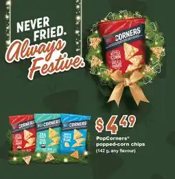 Fortinos POPCORNERS POPPED-CORN CHIPS, 142 G offer