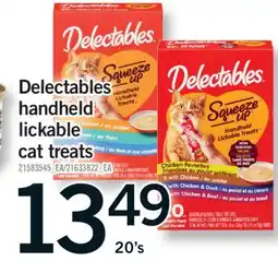 Fortinos DELECTABLES HANDHELD LICKABLE CAT TREATS, 20's offer