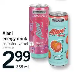 Fortinos ALANI ENERGY DRINK, 355 ML offer
