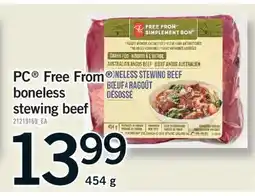 Fortinos PC FREE FROM BONELESS STEWING BEEF, 454 g offer