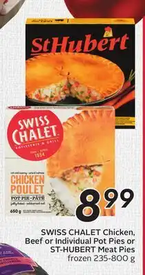 Sobeys SWISS CHALET Chicken, Beef or Individual Pot Pies or ST-HUBERT Meat Pies offer