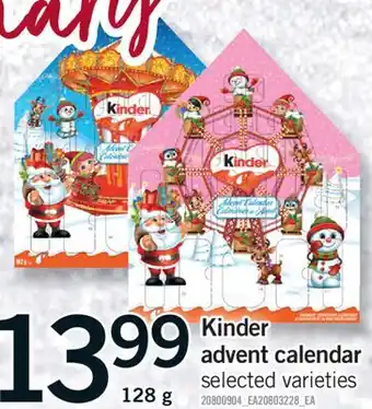 Fortinos KINDER ADVENT CALENDAR, 128 G offer