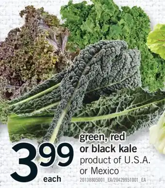 Fortinos GREEN, RED OR BLACK KALE offer