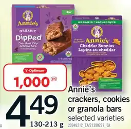 Fortinos ANNIE'S CRACKERS, COOKIES OR GRANOLA BARS, 130-213 g offer