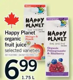 Fortinos HAPPY PLANET ORGANIC FRUIT JUICE, 1.75 L offer