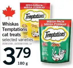Fortinos WHISKAS TEMPTATIONS CAT TREATS, 180 g offer