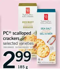 Fortinos PC SCALLOPED CRACKERS, 185 G offer