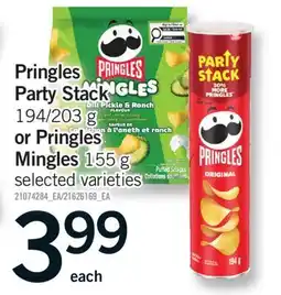 Fortinos PRINGLES PARTY STACK, 194/203 g or PRINGLES MINGLES, 155 g offer