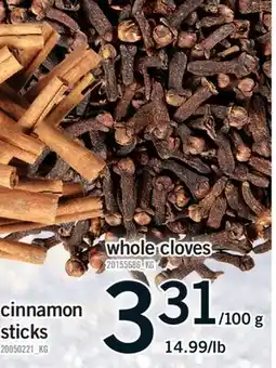 Fortinos CLOVES CINNAMON STICKS offer