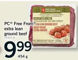 Fortinos PC FREE FROM EXTRA LEAN GROUND BEEF, 454 g offer