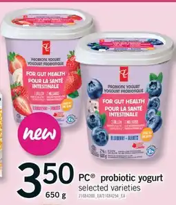 Fortinos PC PROBIOTIC YOGURT, 650 G offer