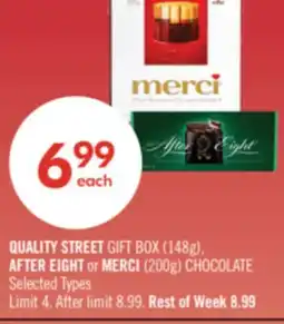 Shoppers Drug Mart QUALITY STREET GIFT BOX (148g), AFTER EIGHT or MERCI (200g) CHOCOLATE offer