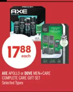 Shoppers Drug Mart AXE APOLLO or DOVE MEN+CARE COMPLETE CARE GIFT SET offer