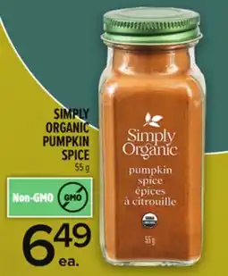 Metro SIMPLY ORGANIC PUMPKIN SPICE offer