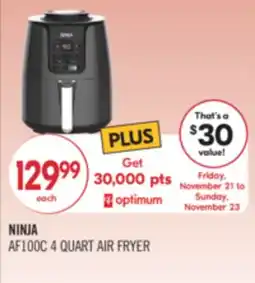Shoppers Drug Mart NINJA AF100C 4 QUART AIR FRYER offer