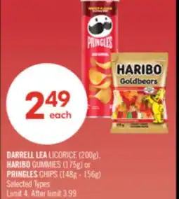 Shoppers Drug Mart DARRELL LEA LICORICE (200g), HARIBO GUMMIES (175g) or PRINGLES CHIPS (148g - 156g) offer
