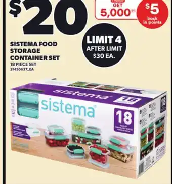 Loblaws SISTEMA FOOD STORAGE CONTAINER SET offer