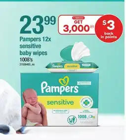 Loblaws PAMPERS 12X SENSITIVE BABY WIPES, 1008's offer