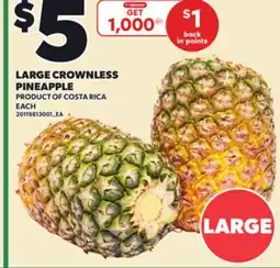 Loblaws LARGE CROWNLESS PINEAPPLE offer