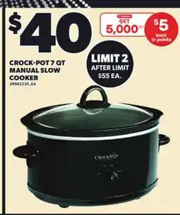 Loblaws CROCK-POT 7 QT MANUAL SLOW COOKER offer