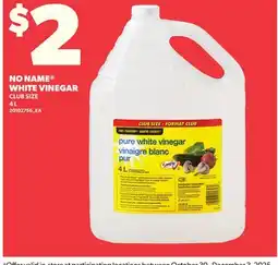 Loblaws NO NAME WHITE VINEGAR, 4 L offer