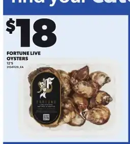 Loblaws FORTUNE LIVE OYSTERS, 12'S offer
