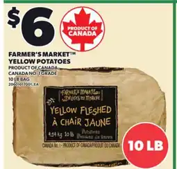 Loblaws FARMER'S MARKET YELLOW POTATOES, 10 LB BAG offer