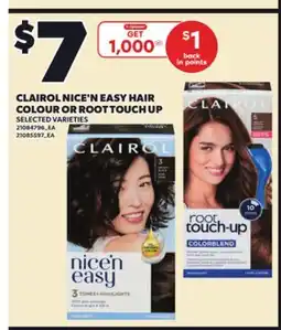 Loblaws CLAIROL NICE'N EASY HAIR COLOUR OR ROOT TOUCH UP offer
