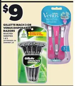 Loblaws GILLETTE MACH 3 OR VENUS DISPOSABLE RAZORS, 1-8'S offer
