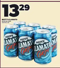 Loblaws MOTT'S CLAMATO, 6X341 ML CANS offer