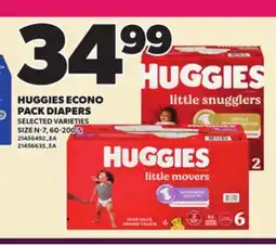 Loblaws HUGGIES ECONO PACK DIAPERS, 60-200'S offer
