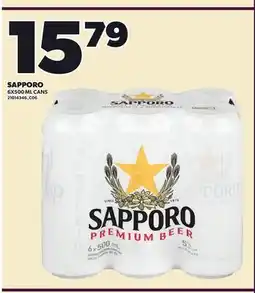 Loblaws SAPPORO, 6X500 ML CANS offer