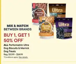 Petvalu ALL Performatrin Ultra Dog Biscuits & Merrick Dog Treats offer