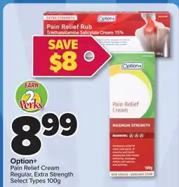 PharmaChoice Option+ Pain Relief Cream Regular, Extra Strength offer
