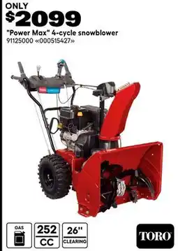 RONA Power Max 4-cycle snowblower offer