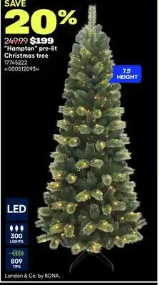 RONA Hampton pre-lit Christmas tree offer
