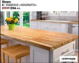 RONA 6' LEADVISION wood countertops offer